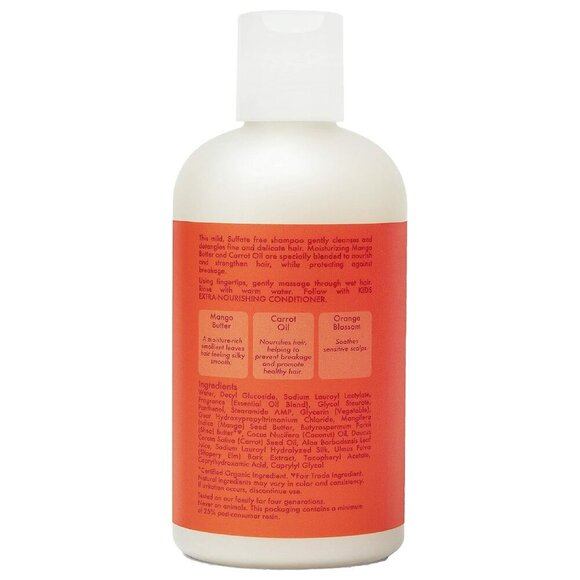 SheaMoisture Extra-Nourishing Shampoo hair care for Kids Mango Carrot with Shea - Picture 3 of 4